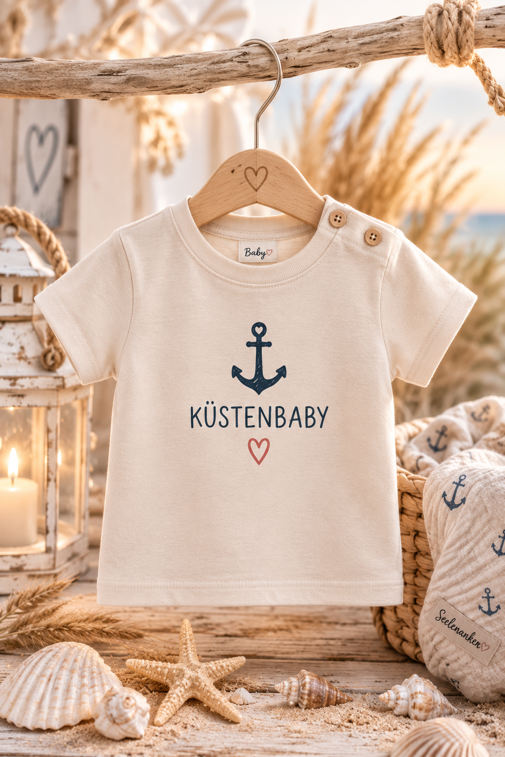Seelenanker Baby-T-Shirt – individuell gestaltbar – Produktansicht